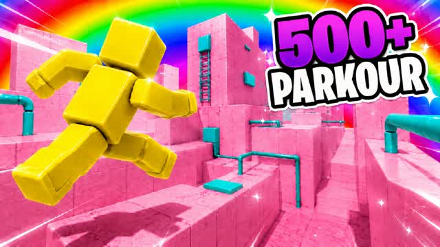 CUSTOM PARKOUR 500+⭐ — Fortnite Creative map cover art