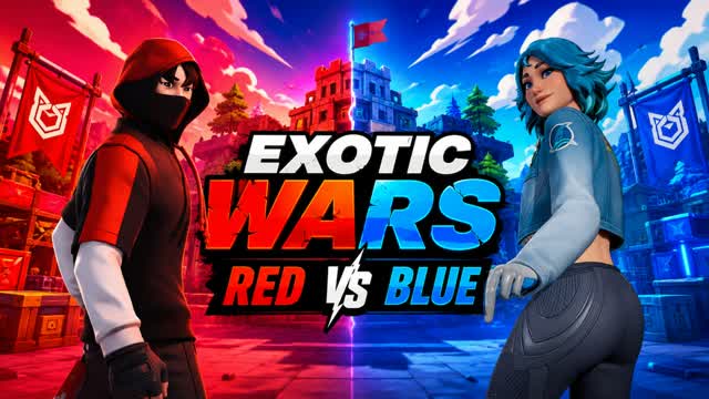 🔴 EXOTIC WARS: RED VS BLUE 🔵 — Fortnite Creative map cover art