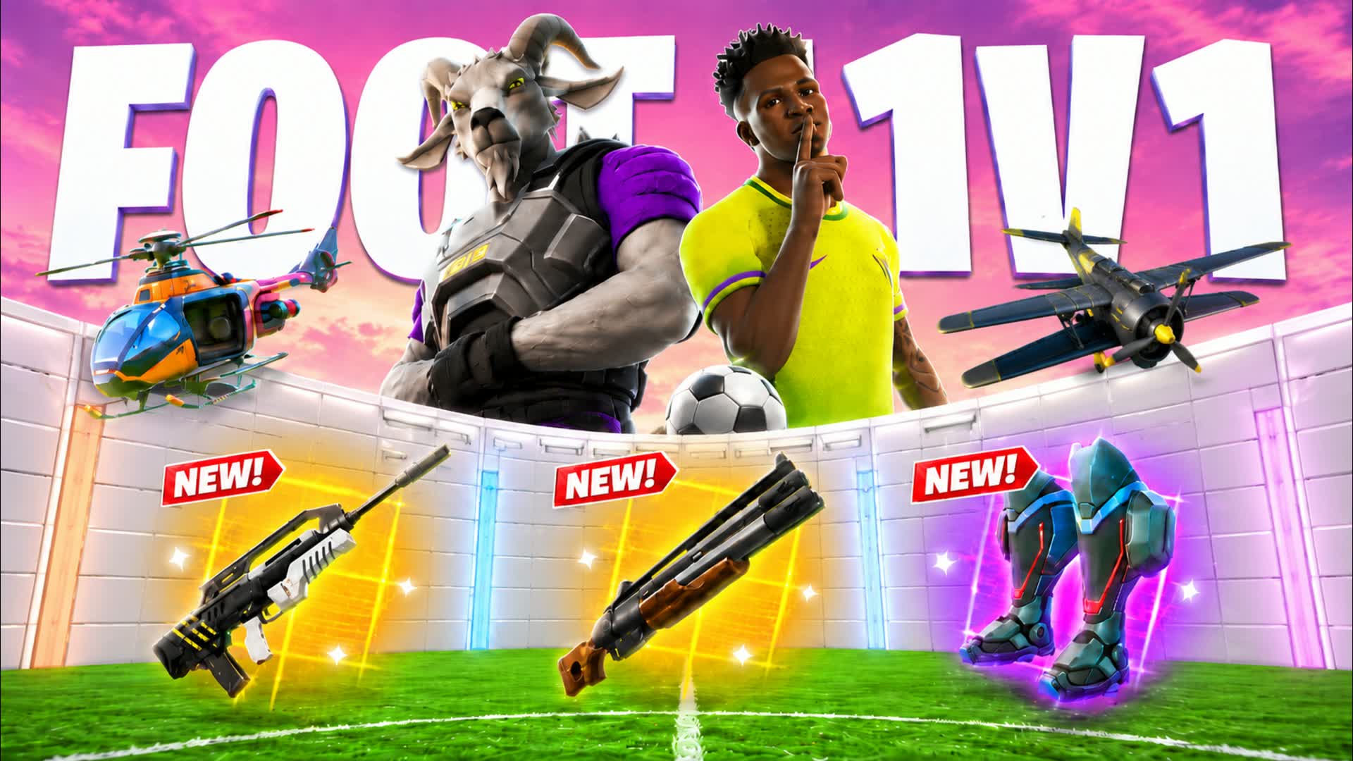 1V1 SOCCER ALL GUNS & CARS — Fortnite Creative map