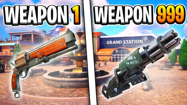 RECKLESS GUN GAME 🎯 CHAPTER 5 ONE SHOT — Fortnite Creative map cover art