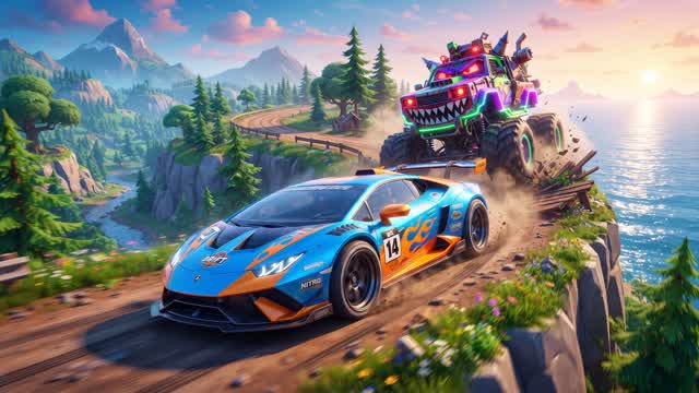 Cliffside Chaos 🏎️ — Fortnite Creative map