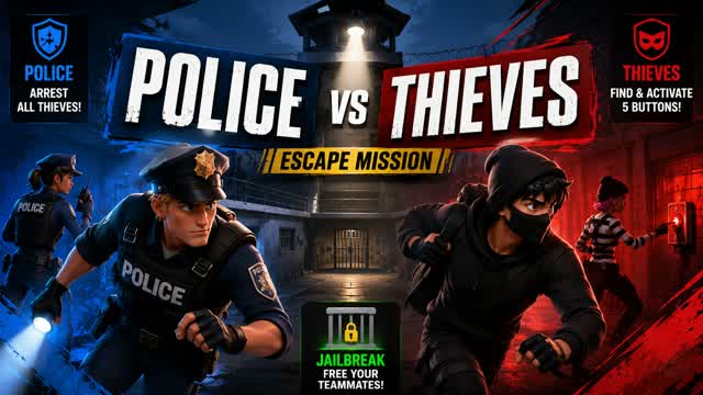 Police vs Thief : Escape Mission — Fortnite Creative map cover art