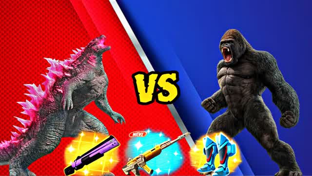 SUPER GODZILLA VS GORILLA CRAZY RVB — Fortnite Creative map
