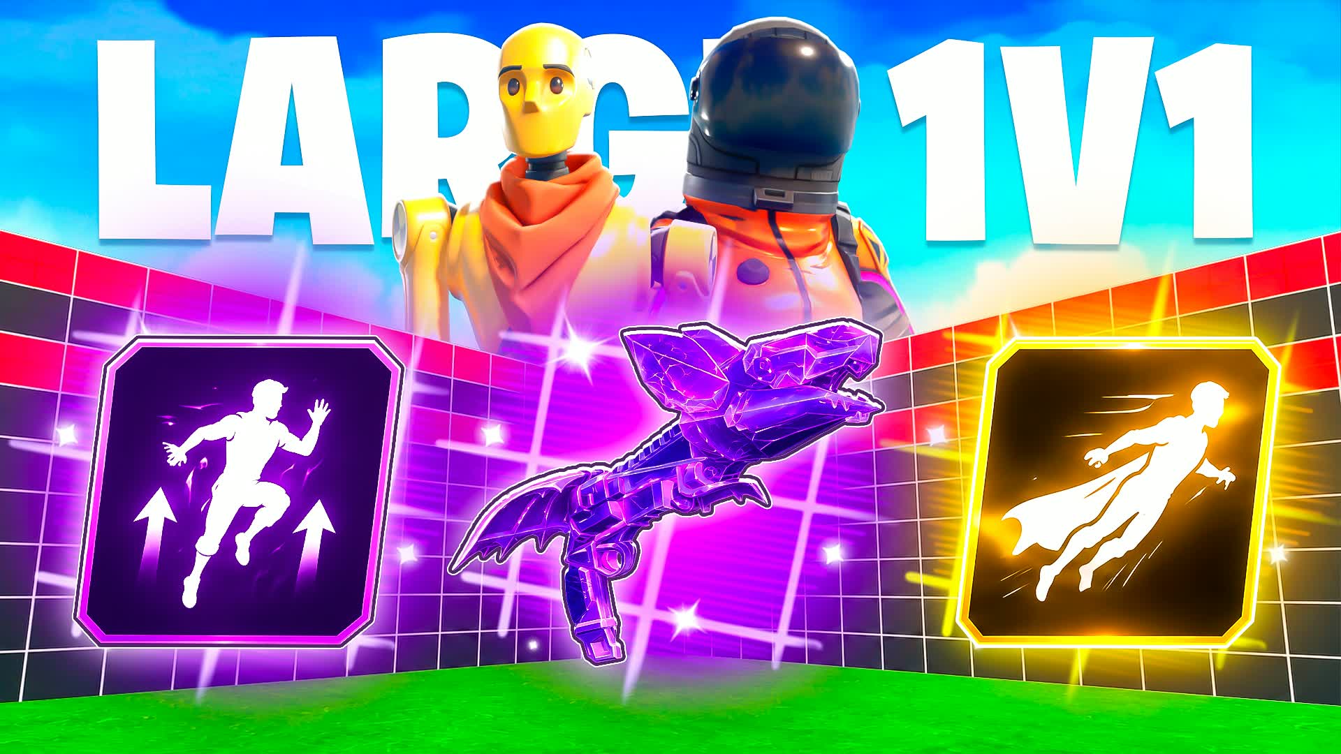 LARGE 1V1 FFA - ALL GUNS & RIDES — Fortnite Creative map