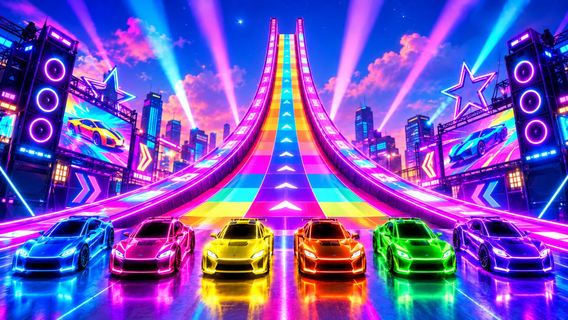 EXTREME MEGA RAMP - CAR GAME — Fortnite Creative map