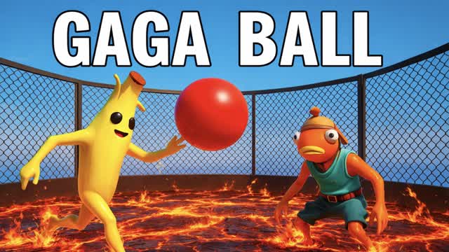 GAGA BALL 🌋🔴 FLOOR IS LAVA Party Game — Fortnite Creative map cover art