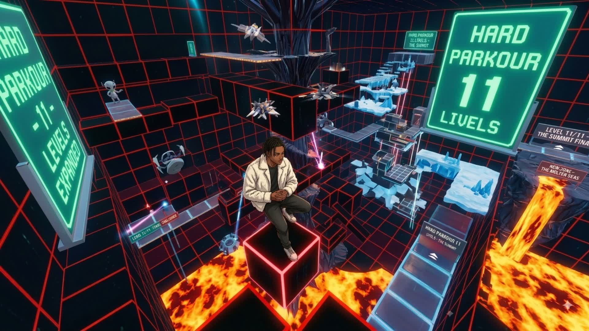 Hard Parkour 11 Levils — Fortnite Creative map