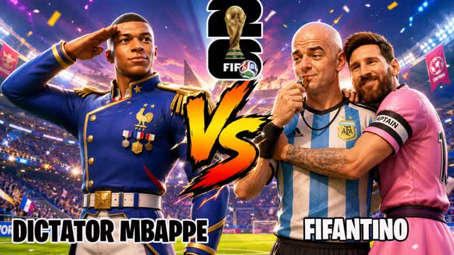 DICTATOR MBAPPE vs FIFANTINO WORLD CUP🏆 — Fortnite Creative map cover art
