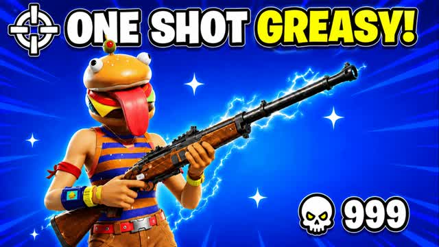 INSANE ONE SHOT🎯GUN GAME GREASY — Fortnite Creative map