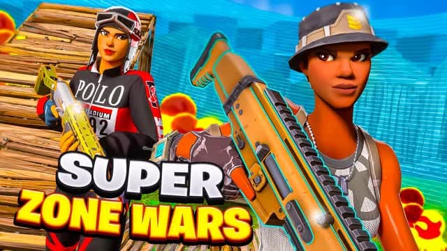 SUPER ZONE WARS (24 player) — Fortnite Creative map cover art