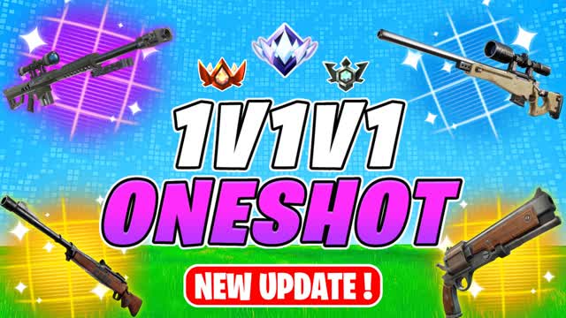 1v1v1 One Shot Sniper Reload — Fortnite Creative map cover art