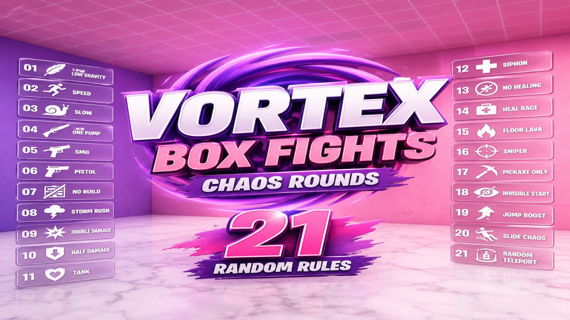 Vortex Box Fights: Chaos Rounds — Fortnite Creative map