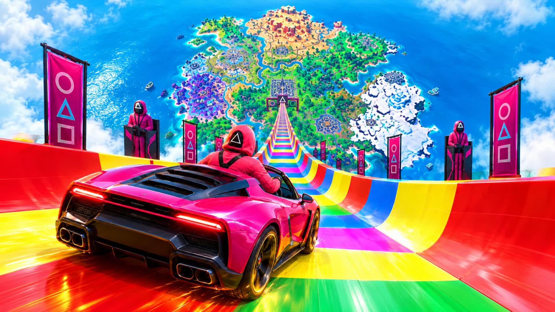 SPEED CARS ROAD — Fortnite Creative map