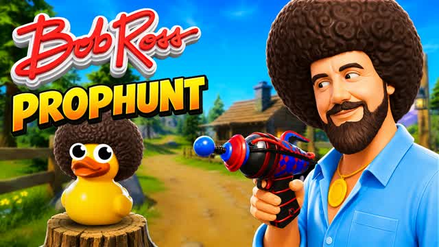BOB ROSS PROP HUNT 🎨 — Fortnite Creative map cover art