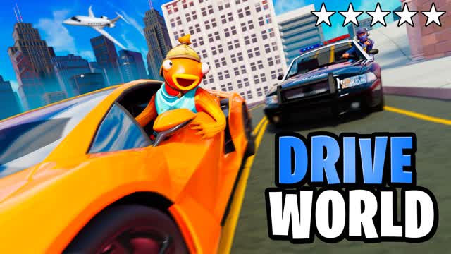 🚔DRIVE WORLD - 🏙️ ALL WEAPONS💥 FFA RP — Fortnite Creative map cover art