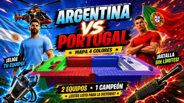 PORTUGAL VS ARGENTINA RED VS BLUE❤️💙 — Fortnite Creative map cover art