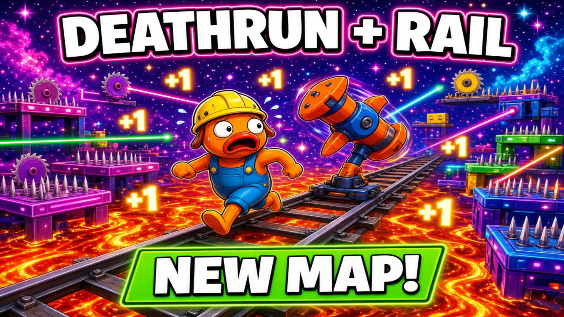 🔥 DEATHRUN + RAILS — Fortnite Creative map