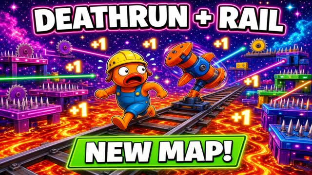 🔥 DEATHRUN + RAILS — Fortnite Creative map cover art