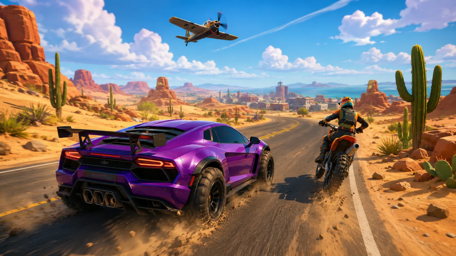Desert city drive 🚗 Zombies 🧟 — Fortnite Creative map
