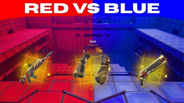 🔴 RED VS BLUE 🔵 — 100% CHAOS — Fortnite Creative map