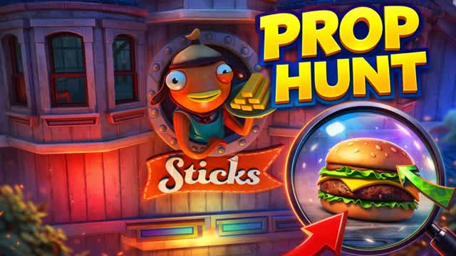 🐟 PROP HUNT – STICKS — Fortnite Creative map