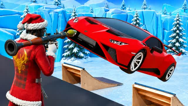 Infinite Winter Rockets VS Cars — Fortnite Creative map
