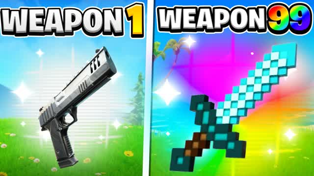 😎CUSTOM WEAPON🎯ONE SHOT GUN GAME — Fortnite Creative map cover art