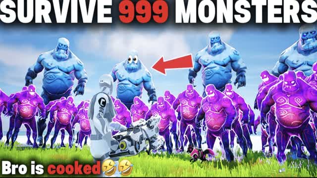 SURVIVE 999 MONSTERS AND MAKE A BASE — Fortnite Creative map cover art
