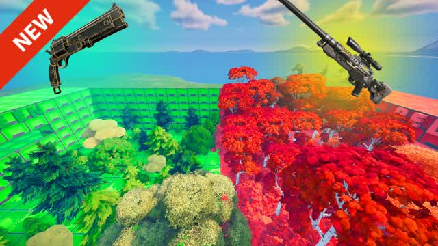 GREEN VS RED ZERO BUILD WARS 🟢🔴 — Fortnite Creative map