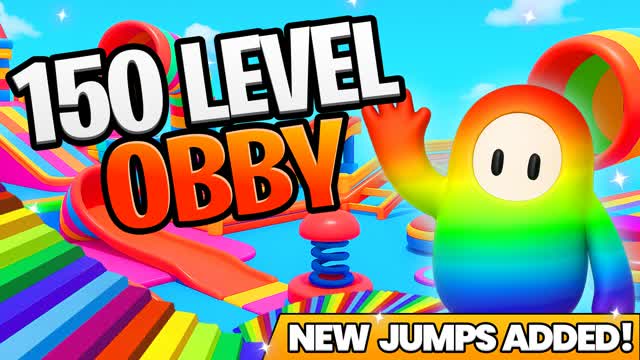 🌈FALL GUYS 150+ OBBY PARKOUR — Fortnite Creative map cover art
