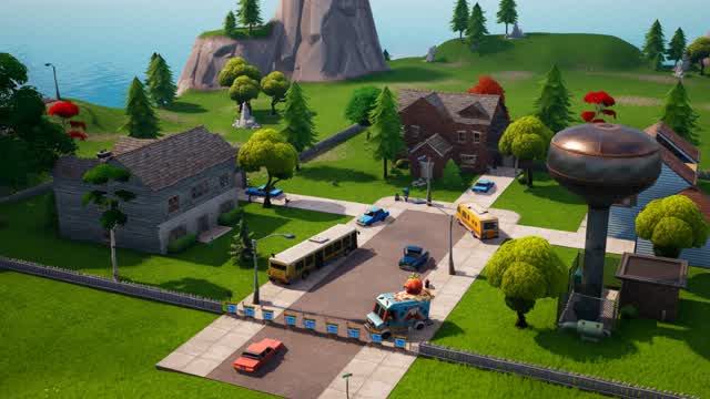The Suburbs Gun Game — Fortnite Creative map cover art