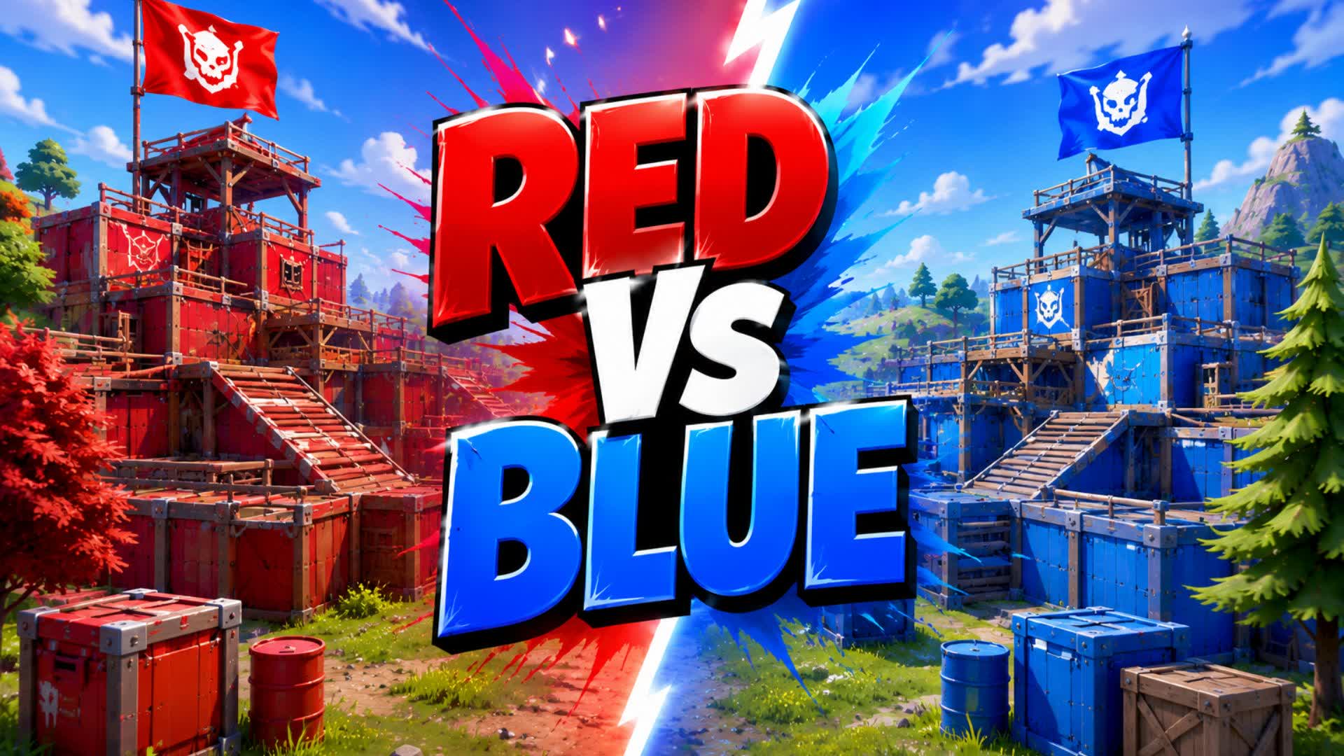 Crazy blue vs red — Fortnite Creative map