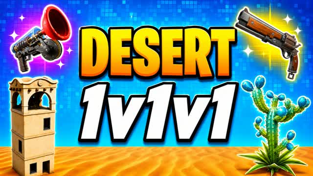 DESERT 1V1V1 RELOAD — Fortnite Creative map cover art