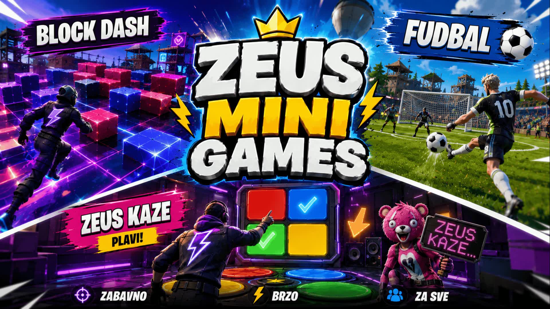 ⚡🚀Zeus Minigames🚀⚡ — Fortnite Creative map
