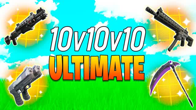 10V10V10 ULTIMATE FREE FOR ALL MAP — Fortnite Creative map cover art