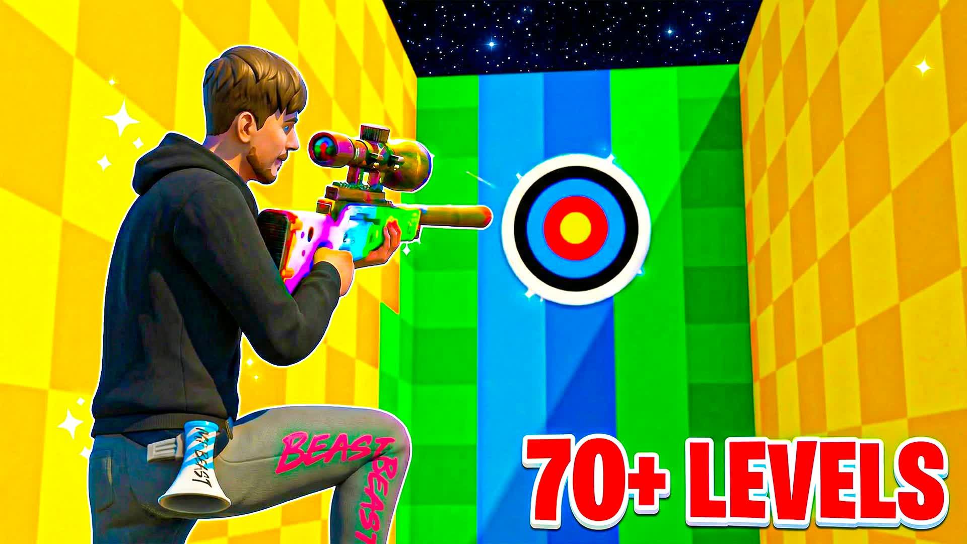 BELLIX TRICKSHOT PARKOUR🎯(70 LEVELS) — Fortnite Creative map