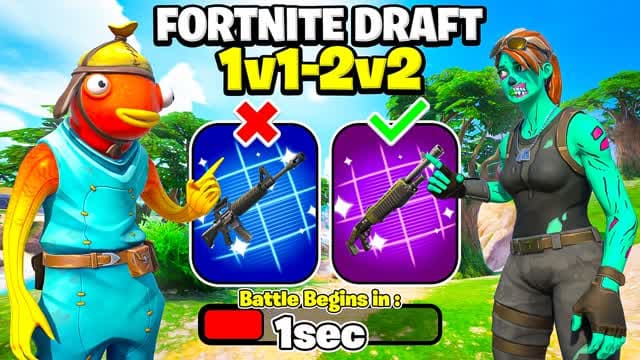 LOADOUT DRAFT 1V1-2V2 — Fortnite Creative map cover art
