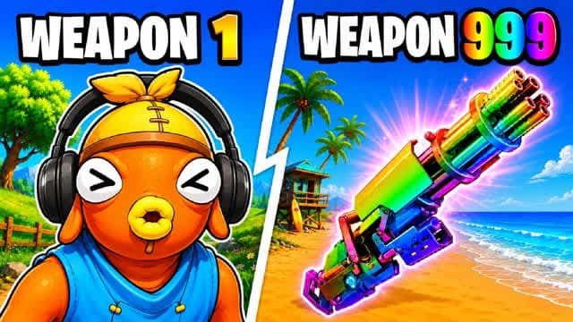 BEACH 🏖️ GUN GAME ONE SHOT FFA 💀 BOT — Fortnite Creative map