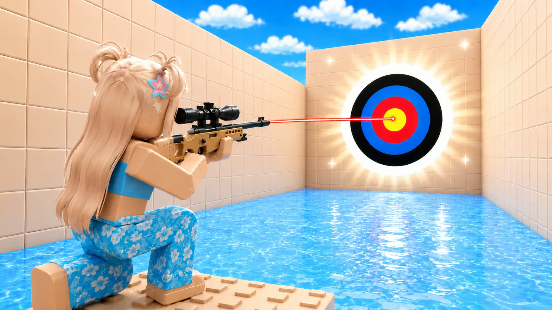 👱🏻‍♀️ BLONDE HAIR TRICKSHOT PARKOUR 🤩 — Fortnite Creative map
