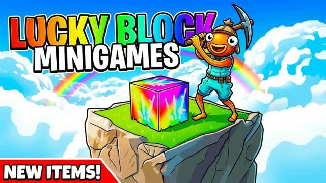 LUCKY BLOCK MINIGAMES — Fortnite Creative map cover art