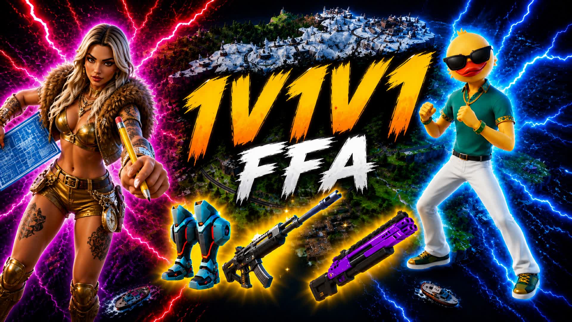 1V1V1 FFA PVP — Fortnite Creative map