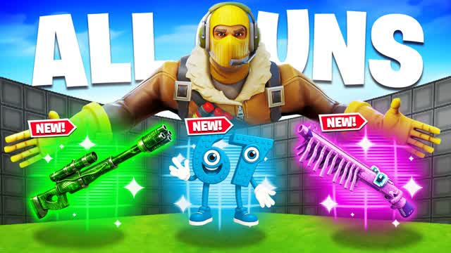 SUPER 1V1 ALL GUNS & VEHICLES — Fortnite Creative map cover art