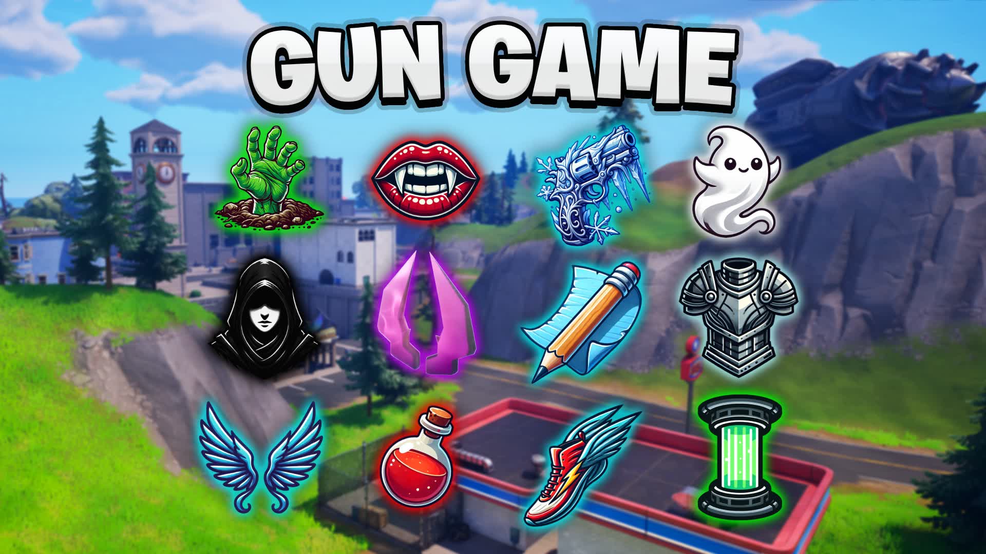 🦸CRAZY HEROES GUN GAME🎯 — Fortnite Creative map