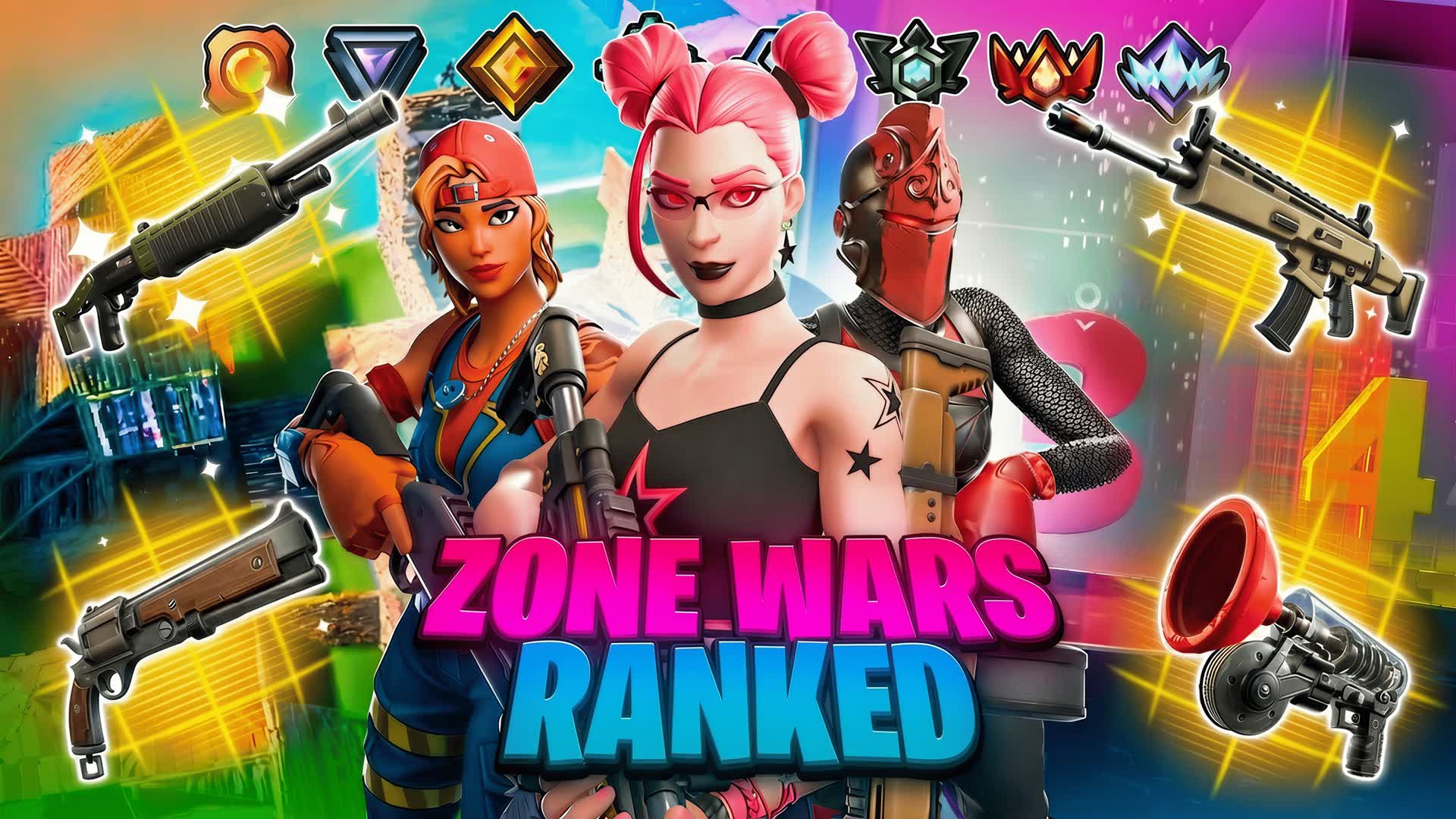 🌀 TRIOS 3V3V3 ZONE WARS [RANKED] 👑 — Fortnite Creative map