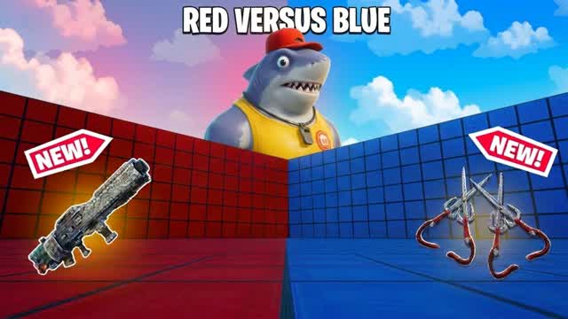 Red vs Blue Shark (Secret Weapons)🔴🔵 — Fortnite Creative map cover art