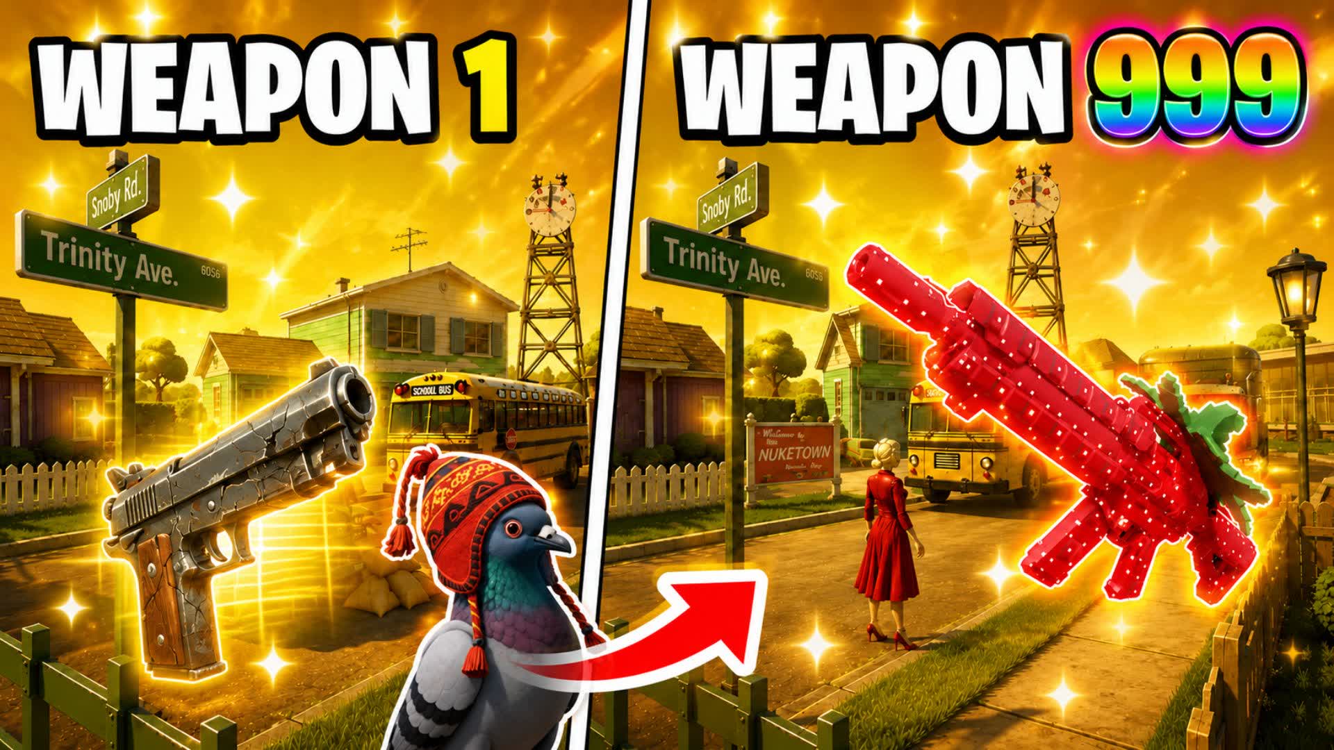 NUKETOWN GUN GAME 🔫 ONE SHOT — Fortnite Creative map