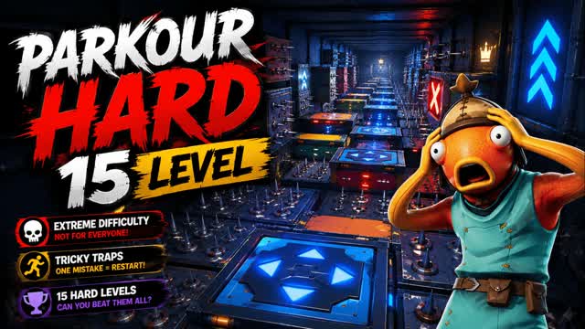 PARKOUR HARD 15 LEVEL — Fortnite Creative map