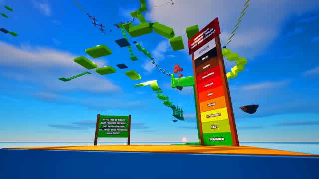 IMPOSSIBLE Difficulty Chart Obby! (100!) — Fortnite Creative map cover art
