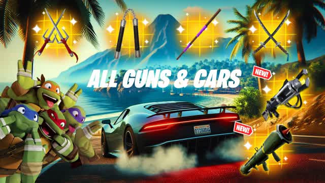 TMNT DRIVE - FREE FOR ALL (ALL GUNS) — Fortnite Creative map cover art