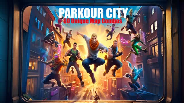 🏙️ Parkour City 🚀 — Fortnite Creative map cover art